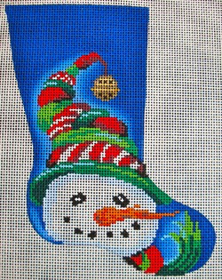 click here to view larger image of Snowman mini-sock (hand painted canvases)