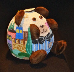 click here to view larger image of PUDGIE Judaica Bear  (hand painted canvases)