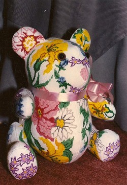 click here to view larger image of Teddy Bear Floral (Laura) (hand painted canvases)