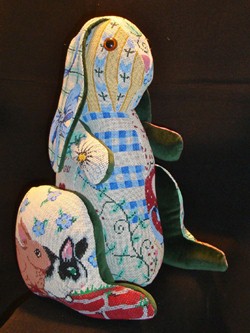 click here to view larger image of Juliette 3-D Bunny Patchwork (hand painted canvases)