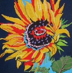click here to view larger image of Sunflower on  Purple (hand painted canvases)