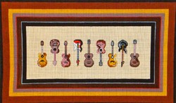 click here to view larger image of Guitars in a Row (hand painted canvases)