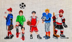 click here to view larger image of Boys in Sports (hand painted canvases)