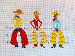 click here to view larger image of Cowboys and Gals (hand painted canvases)
