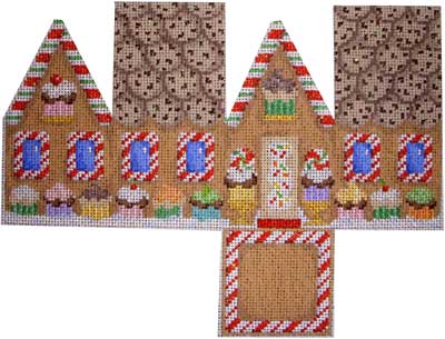 click here to view larger image of Gingerbread Cottage- Cupcakes (hand painted canvases)