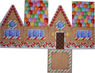 click here to view larger image of Gingerbread Cottage - Gumdrop Roof (hand painted canvases)