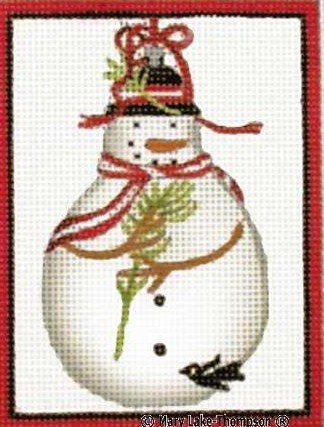 click here to view larger image of Snowman Ornament (hand painted canvases)