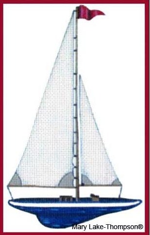 click here to view larger image of Tail Sailboat  (hand painted canvases)