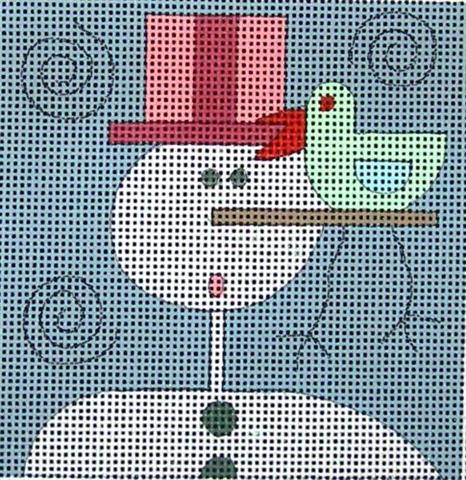 click here to view larger image of Snowman & Bird (hand painted canvases)