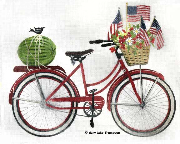 click here to view larger image of 4th of July Bike (hand painted canvases)