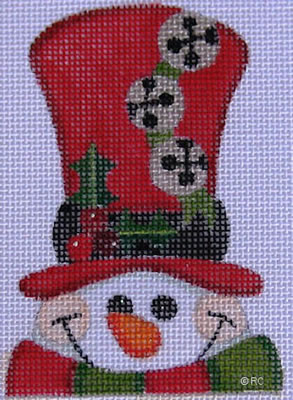 click here to view larger image of Red Hat Snowman (hand painted canvases)