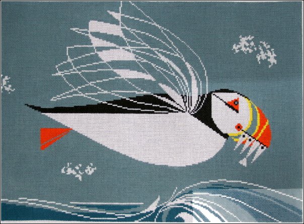 click here to view larger image of Puffin in Flight (hand painted canvases)