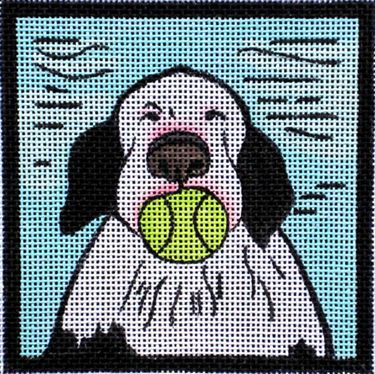 click here to view larger image of Dog With Ball (hand painted canvases)