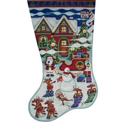 click here to view larger image of Reindeer Games Stocking - 18ct (hand painted canvases)