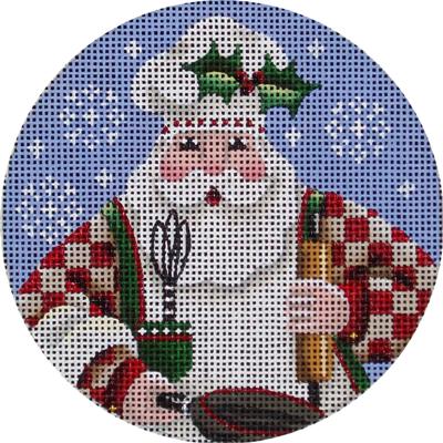 click here to view larger image of Cooking Santa Ornament (hand painted canvases)