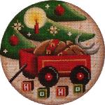 click here to view larger image of Wagon Reindeer Ornament (hand painted canvases)