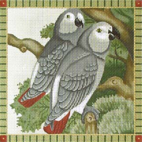 click here to view larger image of African Greys (hand painted canvases)