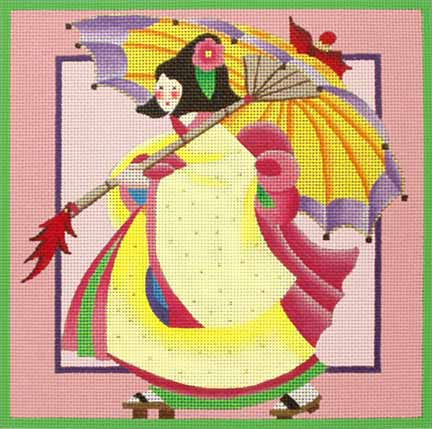 click here to view larger image of Yellow Geisha (hand painted canvases)