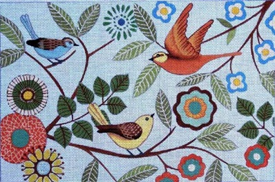 click here to view larger image of Mod Folk Birds (hand painted canvases)