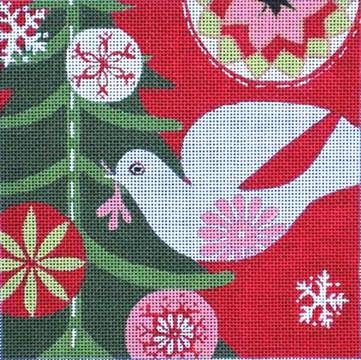 click here to view larger image of Mod Holiday Dove (hand painted canvases)