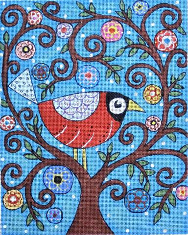 click here to view larger image of Bird in Tree (hand painted canvases)