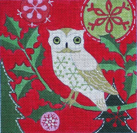 click here to view larger image of Mod Holiday Owl (hand painted canvases)