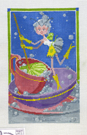 click here to view larger image of Dishwashing Pixie w/Stitch Guide (hand painted canvases)