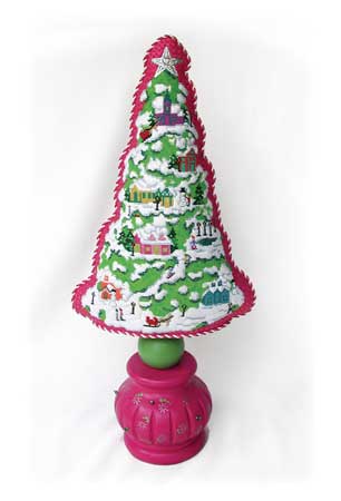 click here to view larger image of Village Tree Lime w/Stitch Guide (hand painted canvases)