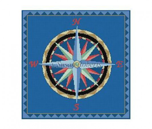 click here to view larger image of Nautical Compass Rose (hand painted canvases)