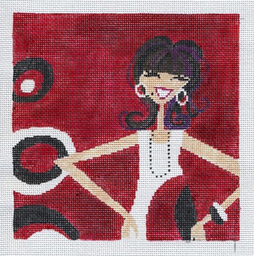 click here to view larger image of Flirty Girl 3 w/Stitch Guide (hand painted canvases)