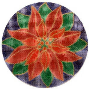 click here to view larger image of Poinsettia ornament (hand painted canvases)