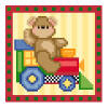 click here to view larger image of Bear And Train (hand painted canvases)