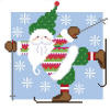 click here to view larger image of Telemarker Santa (hand painted canvases)