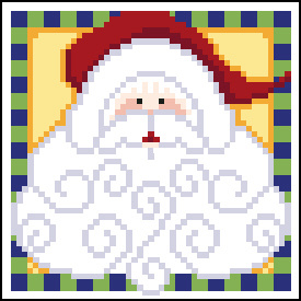 click here to view larger image of Santa with the Curly Beard (hand painted canvases)