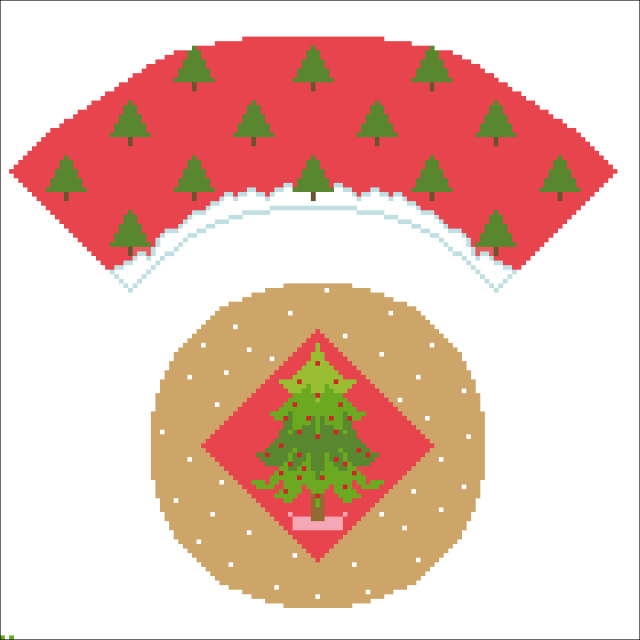 click here to view larger image of Christmas Tree Cupcake (hand painted canvases)