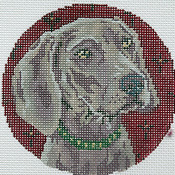 click here to view larger image of Weimaraner Head (hand painted canvases)