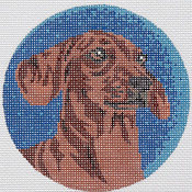 click here to view larger image of Dachshund Circular (hand painted canvases)
