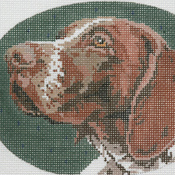 click here to view larger image of German Shorthair/Oval (hand painted canvases)