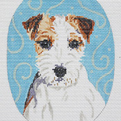click here to view larger image of Jack Russell Oval (hand painted canvases)