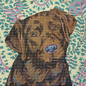 click here to view larger image of Chocolate Lab (hand painted canvases)