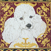 click here to view larger image of White Poodle (hand painted canvases)