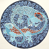 click here to view larger image of Lizards Circular (hand painted canvases)