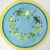 click here to view larger image of Frogs Wreath (hand painted canvases)