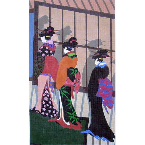 click here to view larger image of Three Geishas (hand painted canvases)