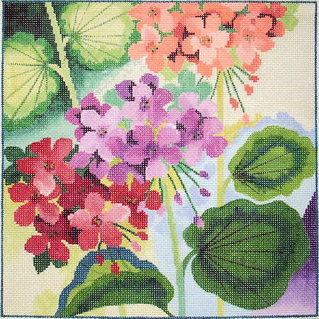 click here to view larger image of Geranium Watercolor (hand painted canvases)