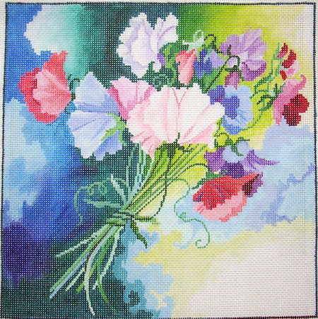 click here to view larger image of Sweet Pea Watercolor (hand painted canvases)