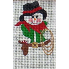 click here to view larger image of Cowboy Snowman (hand painted canvases)