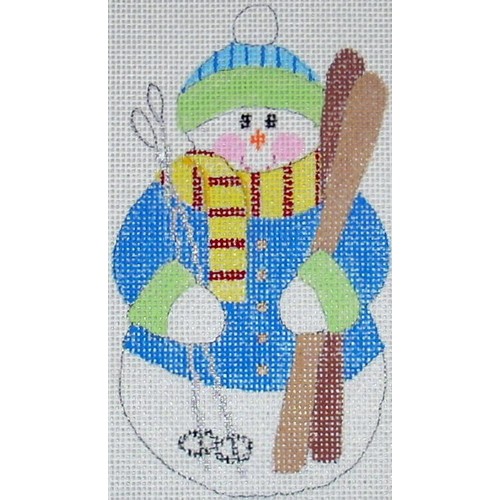 click here to view larger image of Skier Snowman (hand painted canvases)
