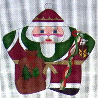 click here to view larger image of Santa w/ Staff & Lantern (hand painted canvases)