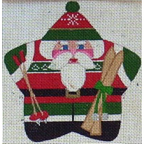 click here to view larger image of Skier Santa (hand painted canvases)